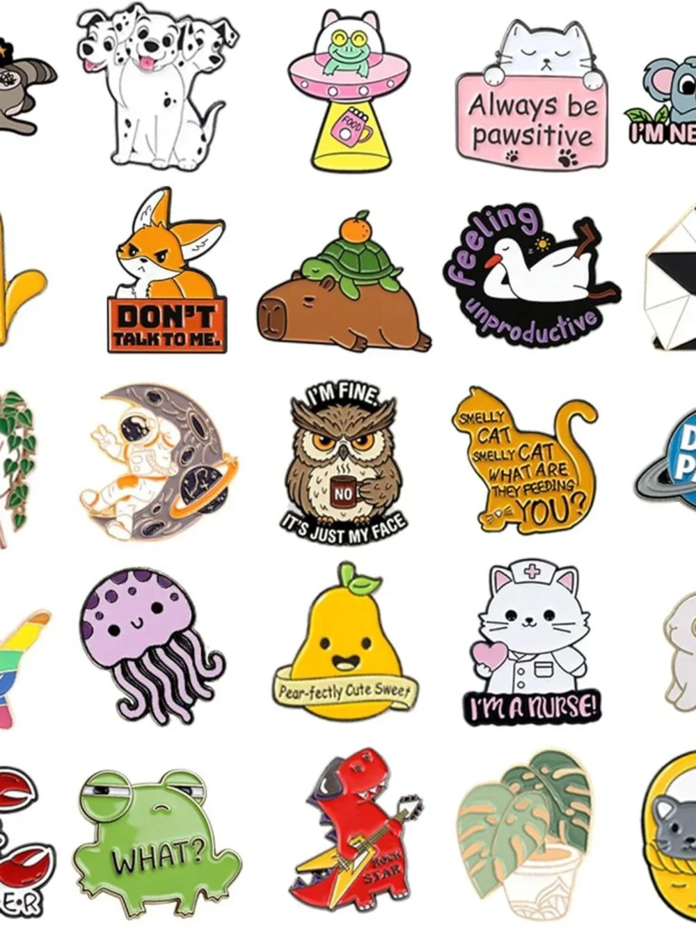 20/40/50/80 PCS Cute Enamel Backpack Pins, Funny Enamel Pins Bulk Set Cool Butto